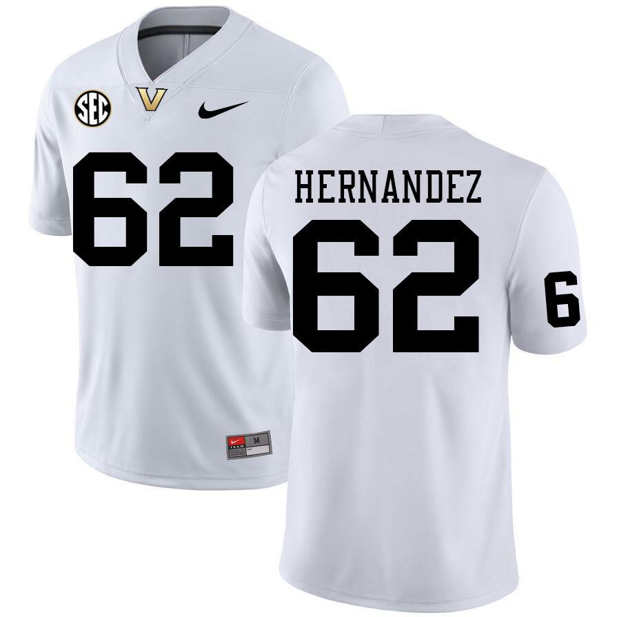 Vanderbilt Commodores #62 Julian Hernandez College Football Jerseys Sale Stitched-White